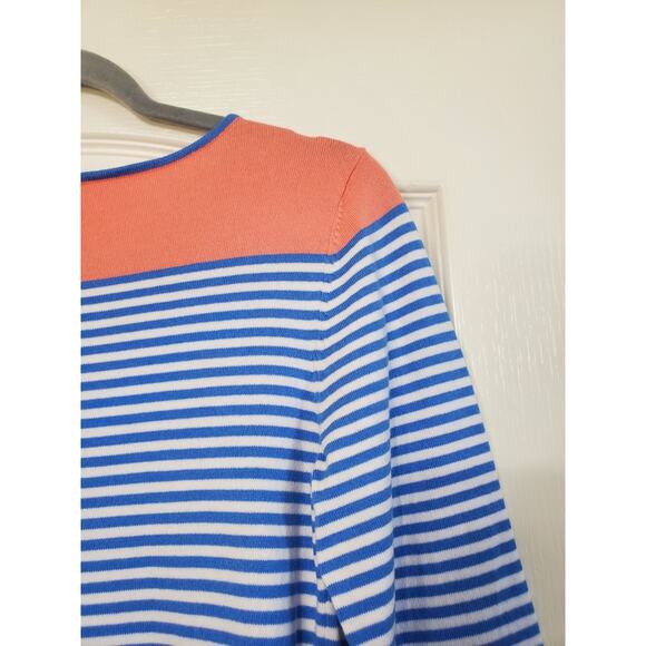 STS Sail to Sable Striped 3/4 Sleeve Resortwear Mini Sweater Dress, Size Small - Picture 9 of 11
